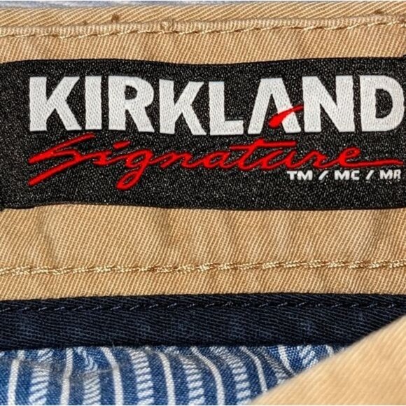 Kirkland Signature Khaki Pants Sz 36 x 32 Men's Flat Front High Waisted Straight - Picture 3 of 3